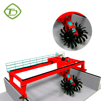 Large Span And High Depth Of Cattle Manure Cow Dung Chicken Manure Compost Turner Fertilizer Making Equipment Bio Composting Machine